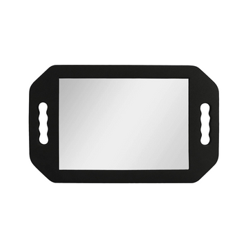 Hairdressing Foam Mirror with Double Handle - Black Handheld Lightweight Mirror